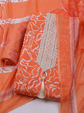 Printed Cotton Blend Unstitched Suit With Dupatta